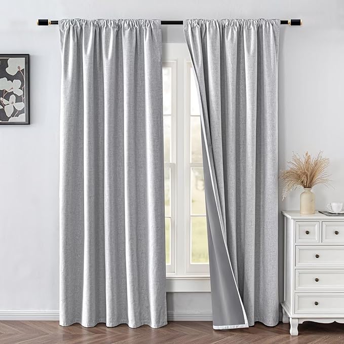 IGEMAEVE 100% Blackout Curtains 108 Inches Long