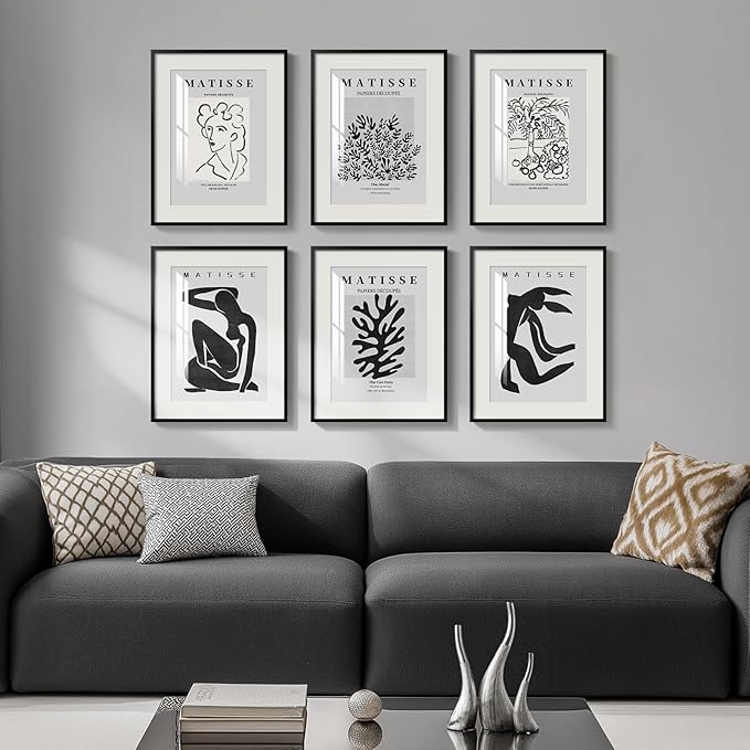 Framed Matisse Wall Art for Living Room, Abstract Aesthetic Pictures for Bedroom