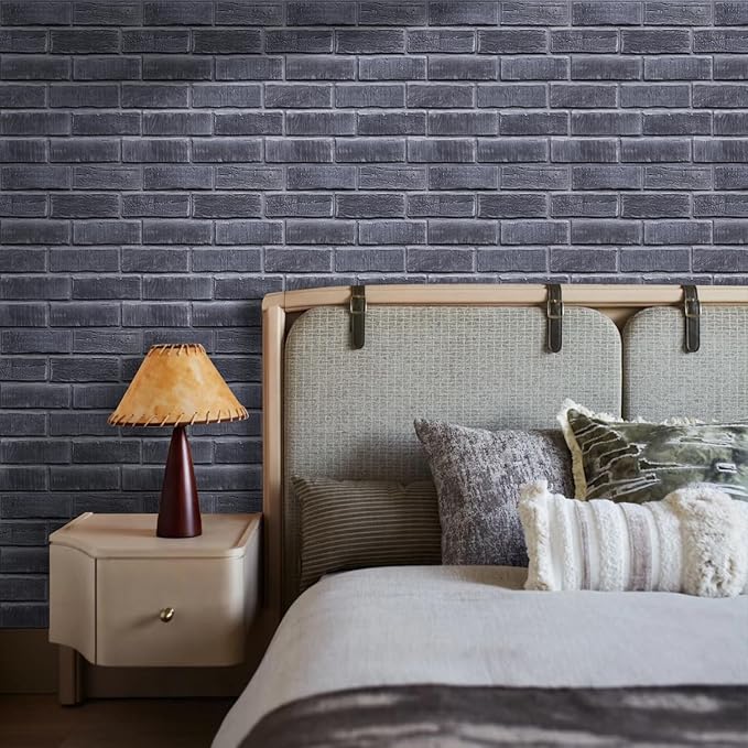 COMSTICKC 3D Faux Brick Wall Panels Peel and Stick Tiles, Small Size Thin PVC