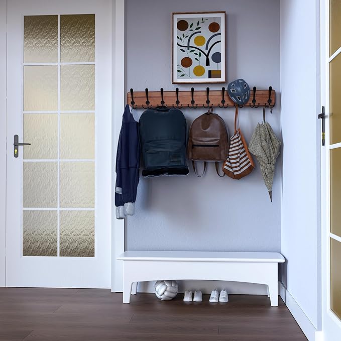 SKOLOO Rustic Large Wall Mounted Coat Rack-38.6'' Long Coat Rack