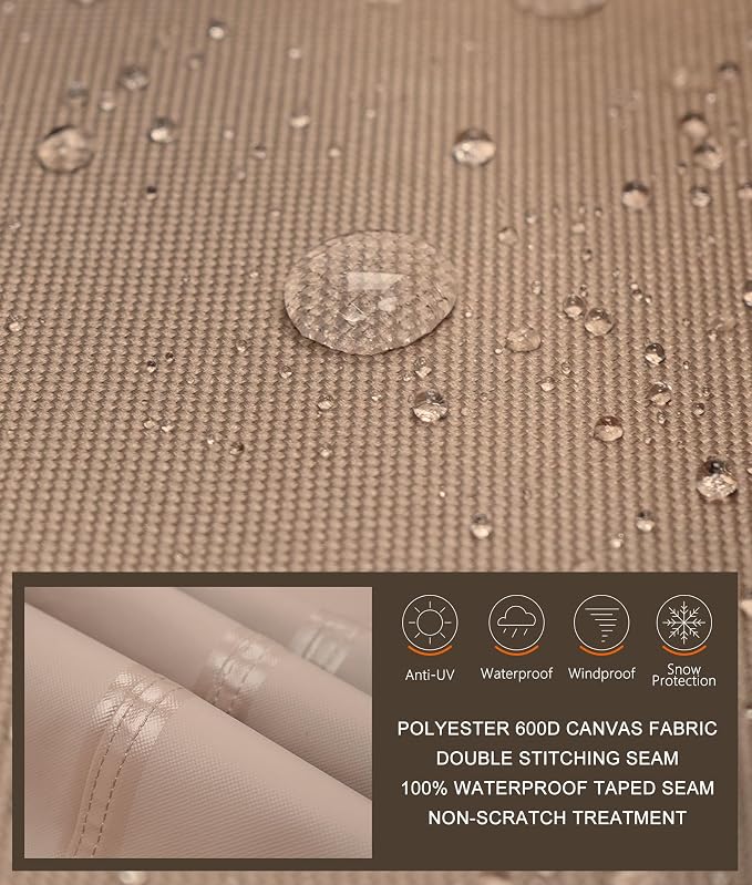 ULTCOVER 600D Outdoor Waterproof Griddle Cover for Blackstone Halo LoCo Cookers Nexgrill Weber 36 inch Two Side Shelves Flap Top Grill with Hood