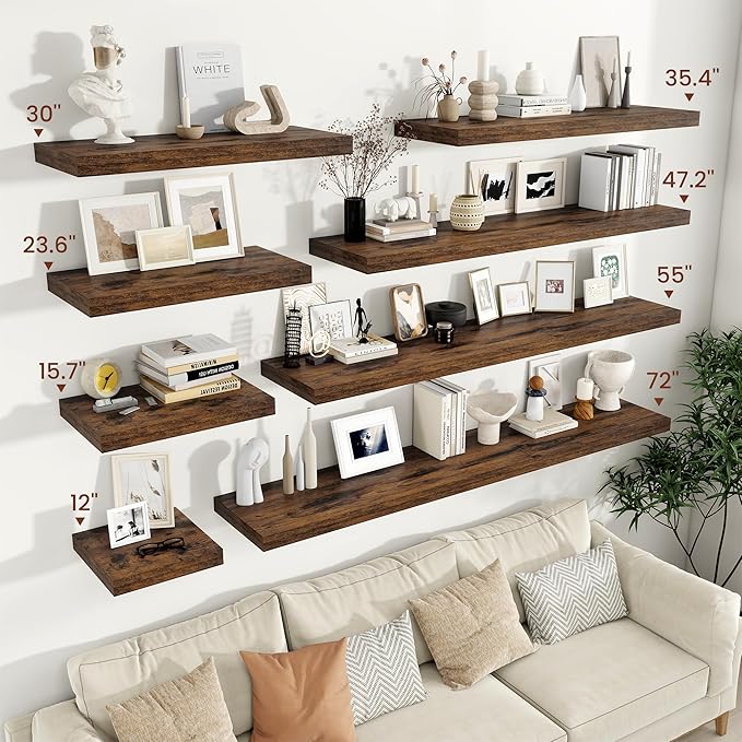 Vivelove 12" Deep Floating Shelves