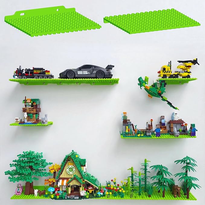 6 Wall Display Shelf for Lego Bricks, 4x5 inch Dual-Sided Floating Shelves