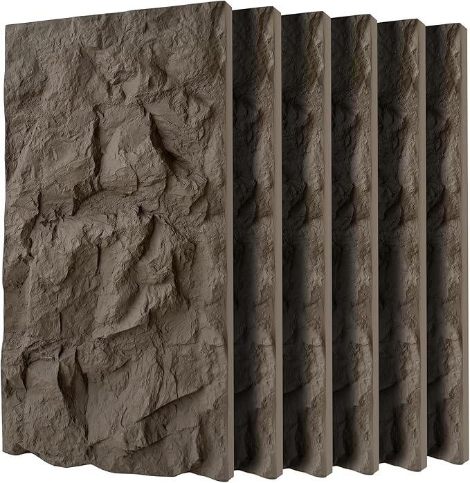 3D Faux Stone Wall Panels, Lightweight & Waterproof Accent Marble Rock Skin