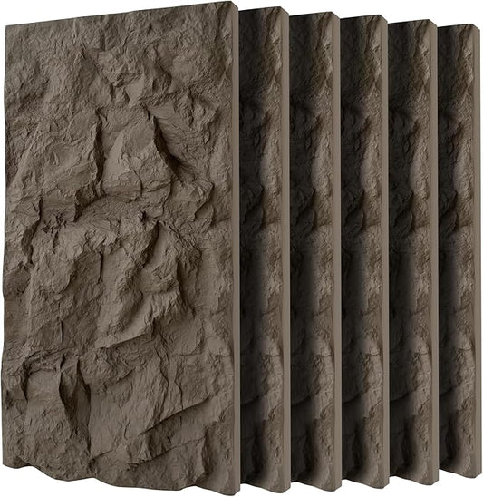 3D Faux Stone Wall Panels, Lightweight & Waterproof Accent Marble Rock Skin