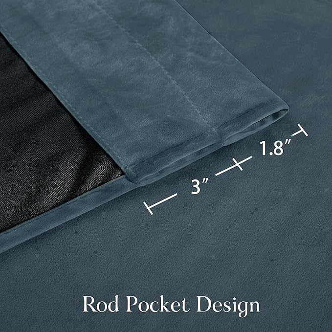 NICETOWN Blue Velvet Curtains 84 inches