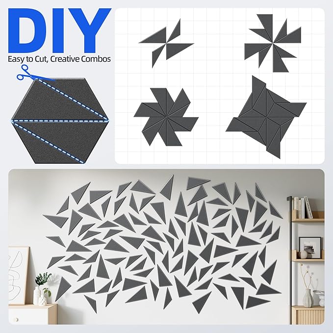 20 Pack Acoustic Panels with Self-Adhesive 12"X10"X0.4" Sound Proof Foam Panels