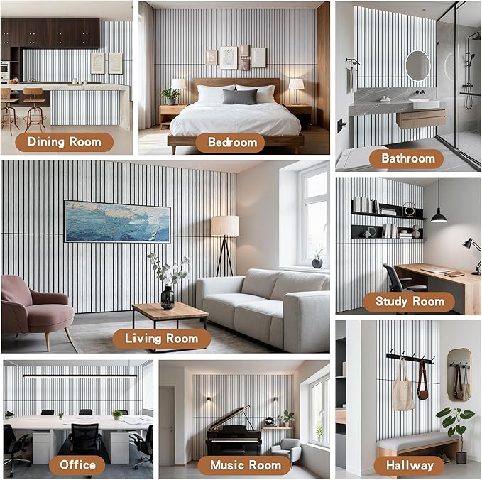 Wood Veneer Sound Panels, 10 Pack 47.2”x23.6” Wall Panels, Decorative Acoustic