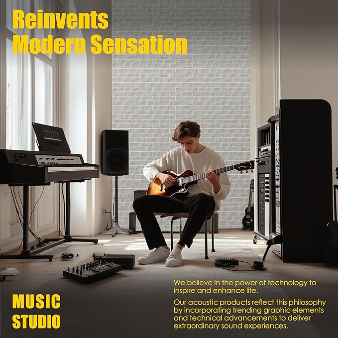 6-Pack Acoustic Wall Panels Sound Absorbing Panels, 6-Piece 24" X 24"