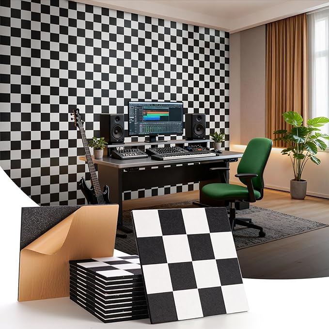 Soundproof Wall Panels Self-adhesive, Acoustic Panels 12 Pack Wall Panels