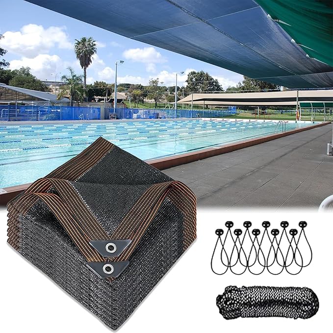 18x22 FT 80% Shade Cloth - Durable UV Blocking Mesh Tarp for Garden, Patio, Greenhouse & Chicken Coop - Shade Fabric Sun Shades Cover with Grommets for Plants, Pergola Cover, Dog Kennel, Outdoor Use