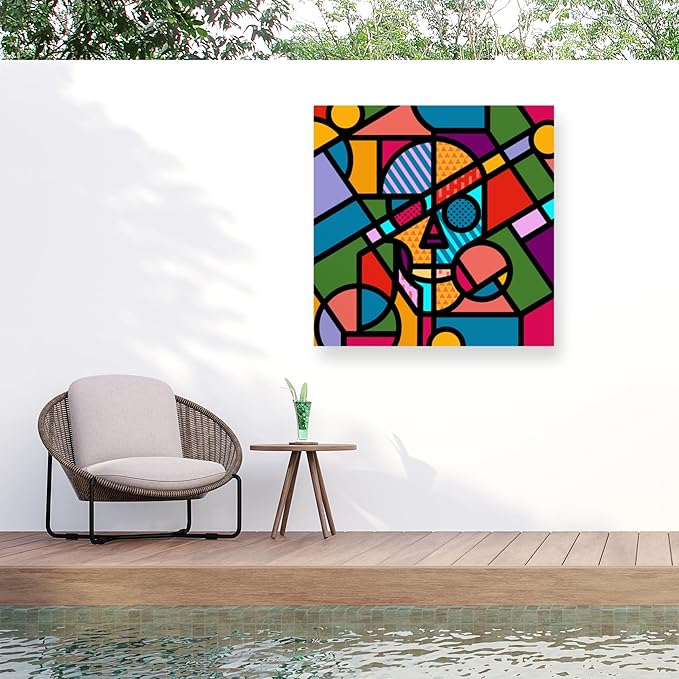 Outdoor Canvas Art - Ali Gulec 'Pop Skull' Wall Art for Outdoor Spaces, Patios, or Gardens by Trademark Fine Art
