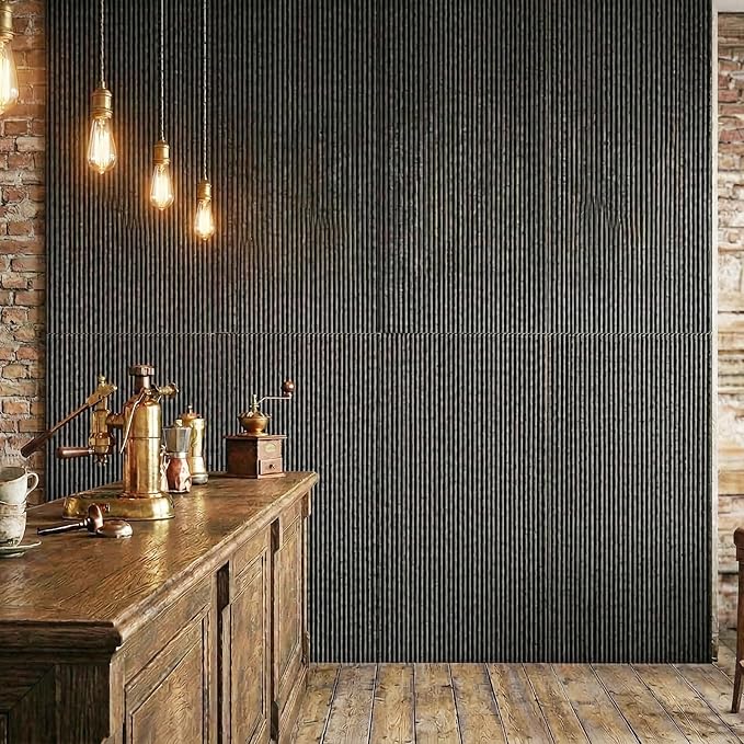 VooBang 4 Pack 3D Wall Panels, Waterfall Stone Texture PU Wall Panels, Accent