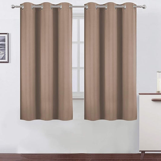 LEMOMO Cappuccino Blackout Curtains 38 x 54 Inch Length/Set of 2 Curtain