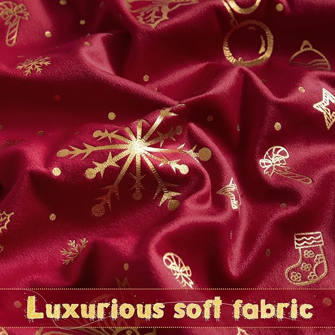 NICETOWN Red Velvet Curtains 96 inches Long