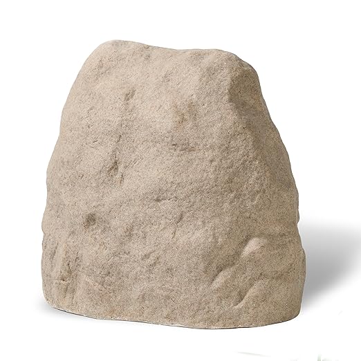 Small Fake Rock Cover 11” – Heavy Duty Fiberglass Landscape Rock for Sprinkler Valves & Utilities – Natural Sandstone