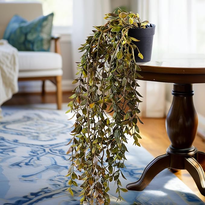 Artificial Hanging Plant 2 Pcs Faux Plant Ivy Vine Faux Eucalyptus Vines Fake