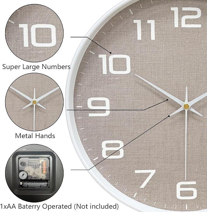 8 Inch Modern Wall Clocks Battery Operated