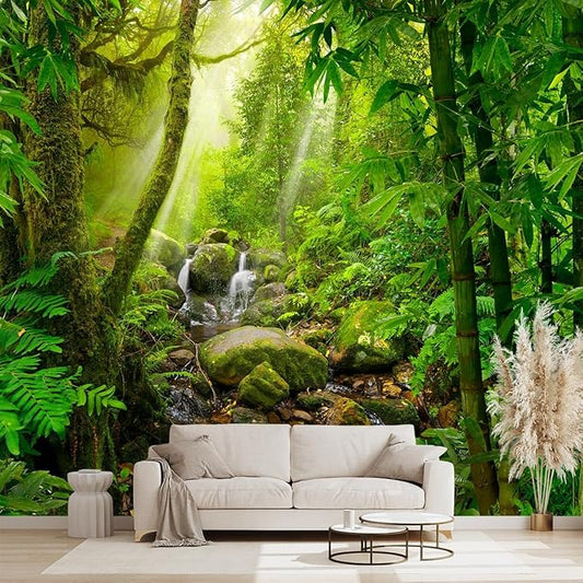 Green Forest Tropical Rainforest wallpeper Living Room Bedroom Nature Jungle