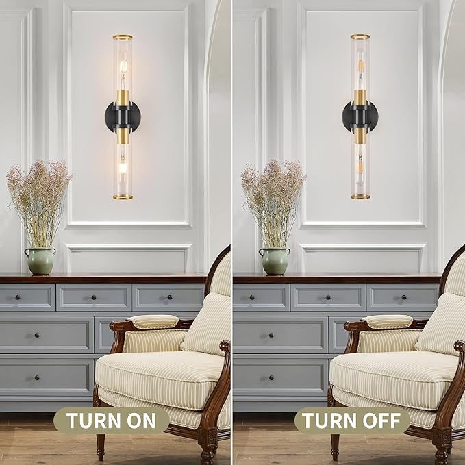 Wireless Wall Sconce with Remote Control, Easy Install Dimmable Rechargeable