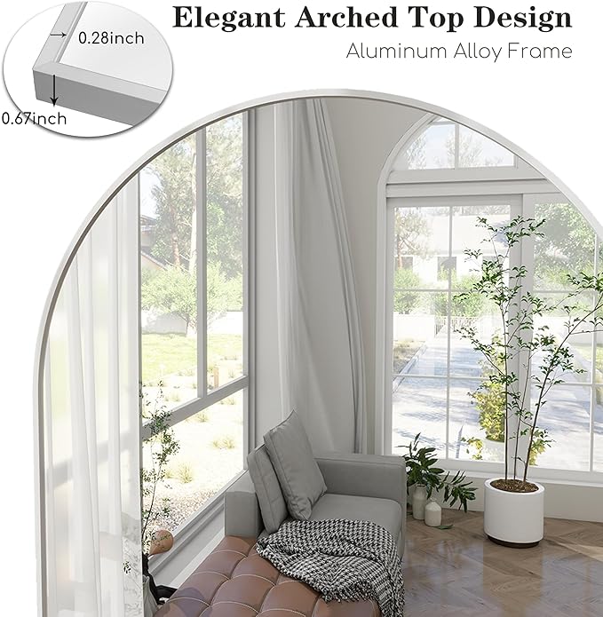 Rowjut Floor Mirror Arched Full Length Mirrors, Mirror Full Length Standing