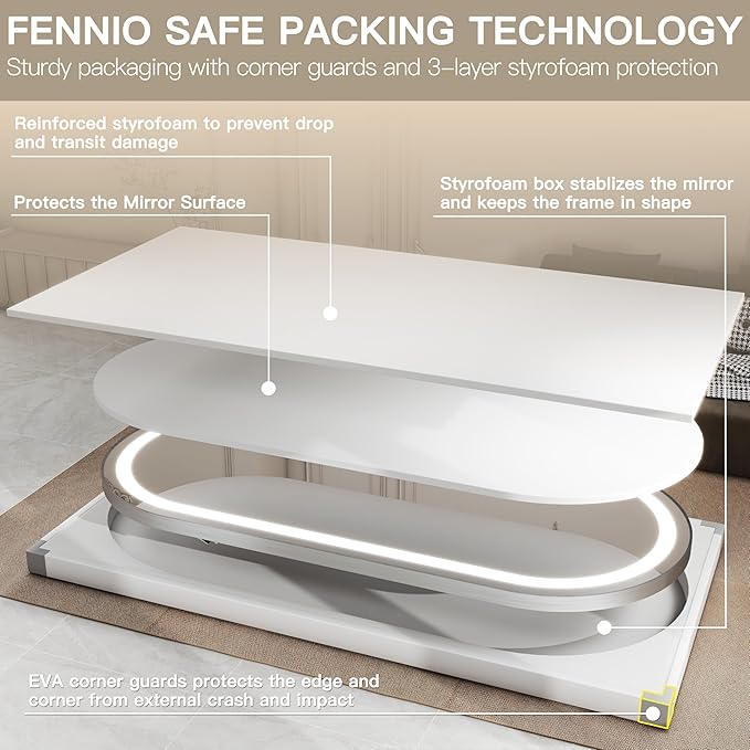 FENNIO 71" x 32" Large Wall Mounted Mirror