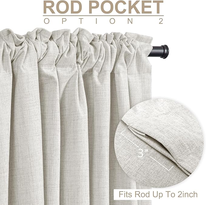 100% Blackout Shield Linen Blackout Curtains