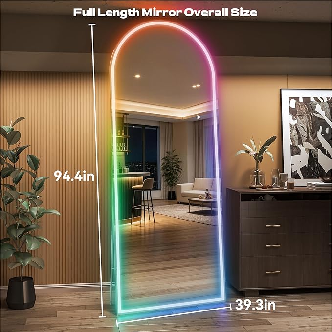 Hasipu Arch Full Length Mirror 95 x 40 in