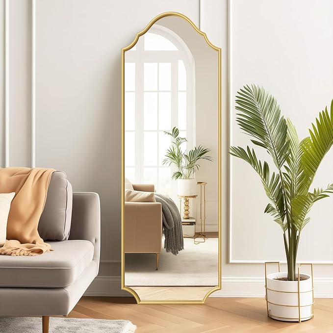 WallBeyond Arched Full Length Mirror Wall Mounted, Living Room, Hanging or