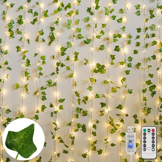 suddus Vines with Light for Bedroom, 200 LED Fairy Lights with Vines, Ivy