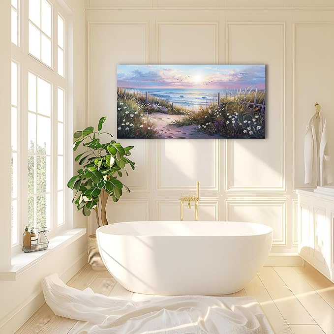 hyidecorart Canvas Wall Art For Living Room Wall DecorFor Bedroom Flower Beach