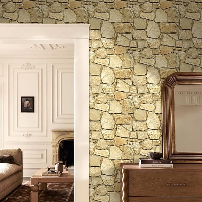 COMSTICKC 3D Faux Stone Wall Panel Peel and Stick Wall Covering, Ultra-Light