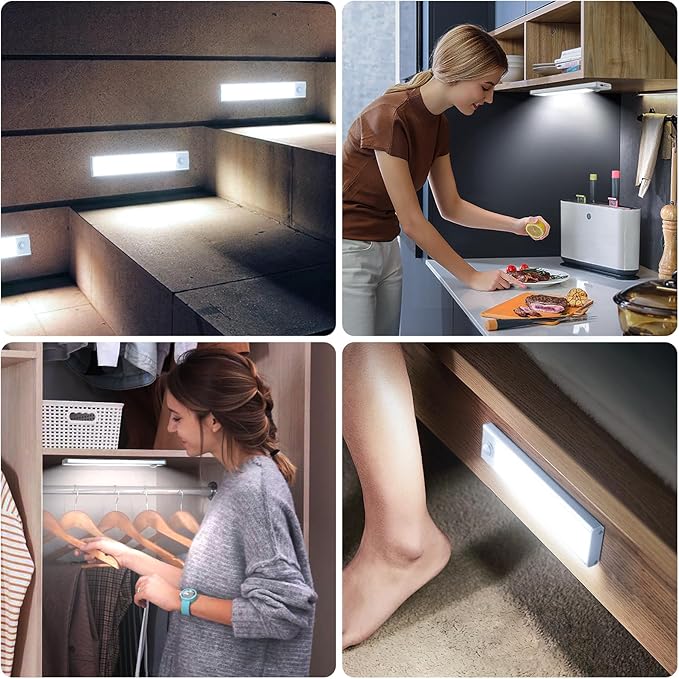 6 Pack Under Cabinet Lights Wireless, 50 LED Motion Sensor Light Indoor