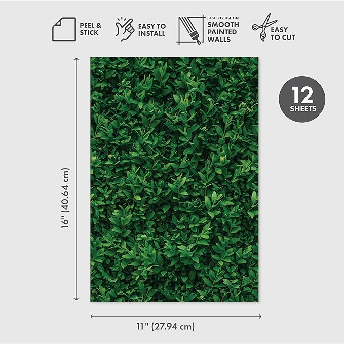 Main Street Peel and Stick Wallpaper Eco-Friendly Sheets 12 Pack, 11 X 16 Inch