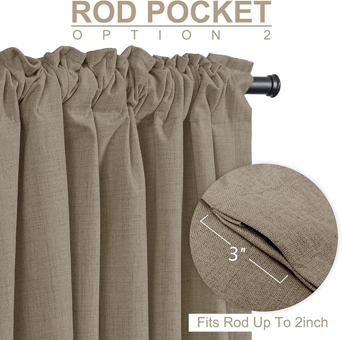100% Blackout Shield Linen Blackout Curtains