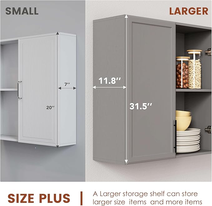 FIMELLO 30" Laundry Room Cabinets Wall Mounted, Wall Cabinets
