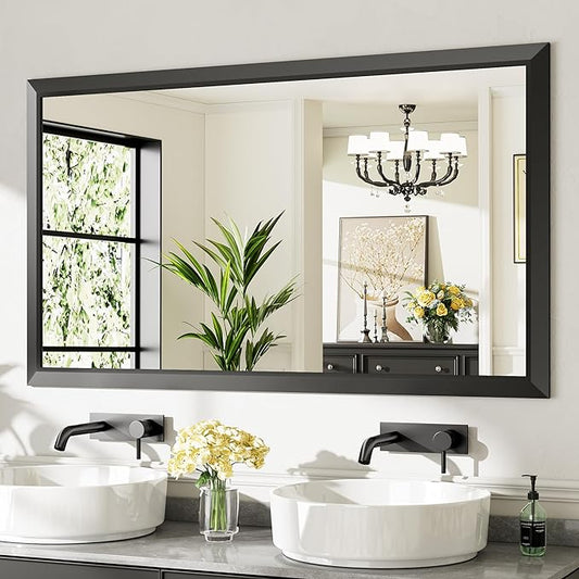 Briivue 55x32 Inch Black Bathroom Mirror