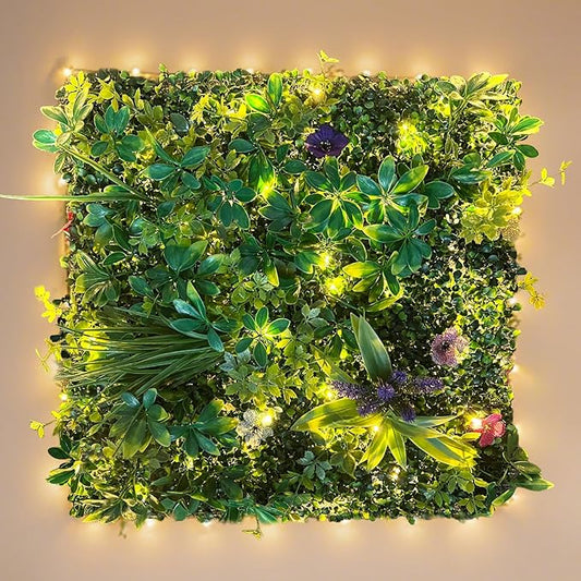 Artificial Boxwood Panel 20"x20" 6 Pieces, Faux Ivy Privacy Fence Screen