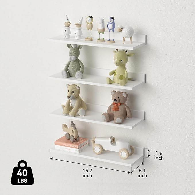 WOPITUES Floating Shelves, Wall Mounted Shelves