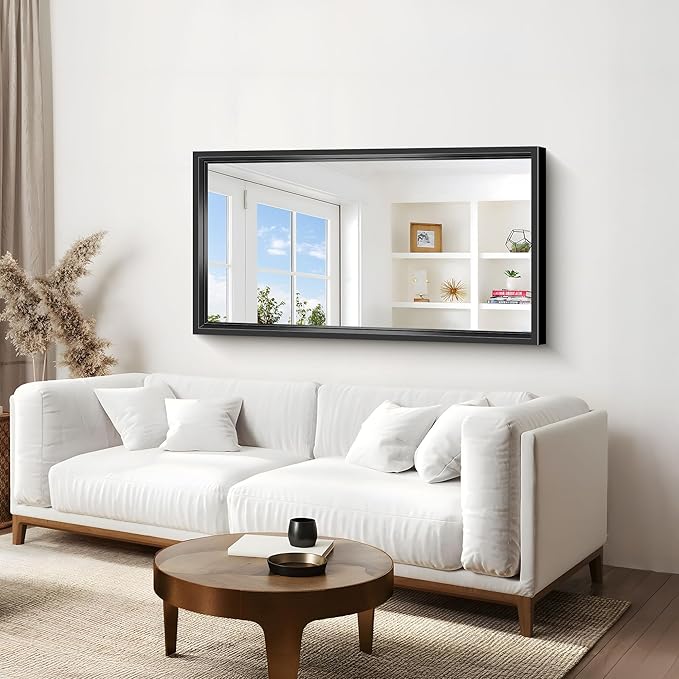 Black Rectangle Mirror, 55 x 30 Inch Bathroom Mirrors