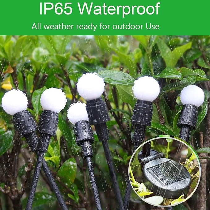 4-Pack Garden Solar Lights, 32 LED Solar Lights Outdoor for Garden Decor, Waterproof Firefly Light Outdoor (Sway by Wind), Swaying Light for Outside Yard Pathway Landscape Decorations (Warm White)