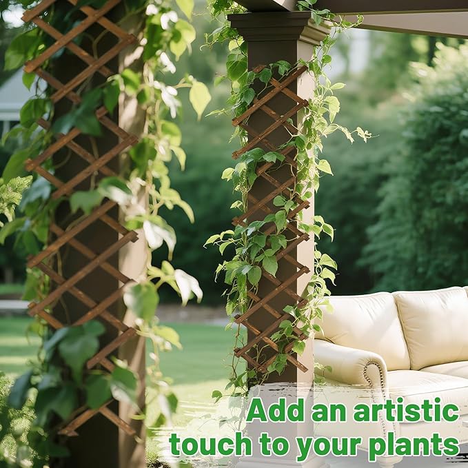 2Packs 13x78in Expandable Wood Wall Trellis
