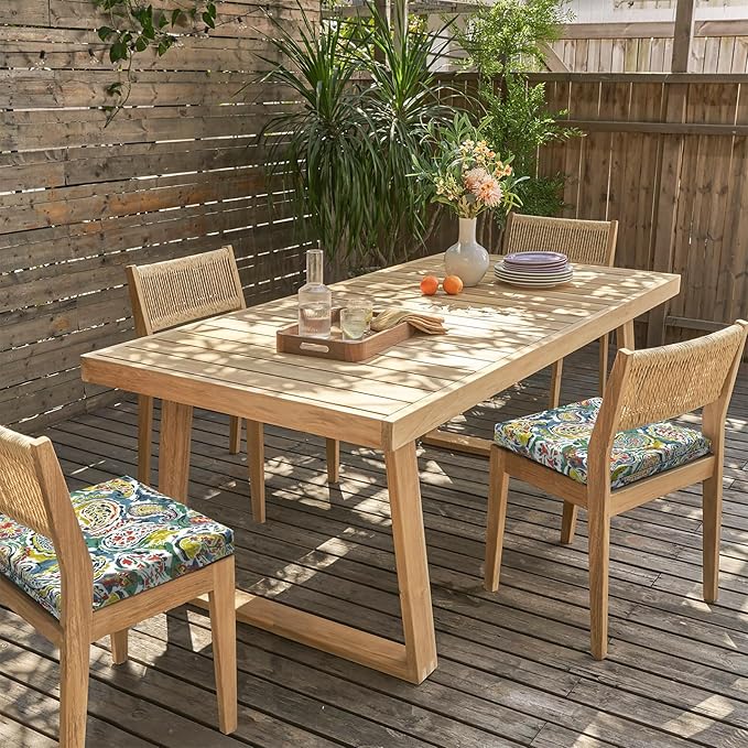 LVTXIII Outdoor Chair Cushions, Water Repellent Patio Furniture Cushions Outdoor Square Chair Pads with Ties for Dining Chairs and Garden Furniture Decoration, 18.5"x16"x2" Set of 4, Paradise Paisley