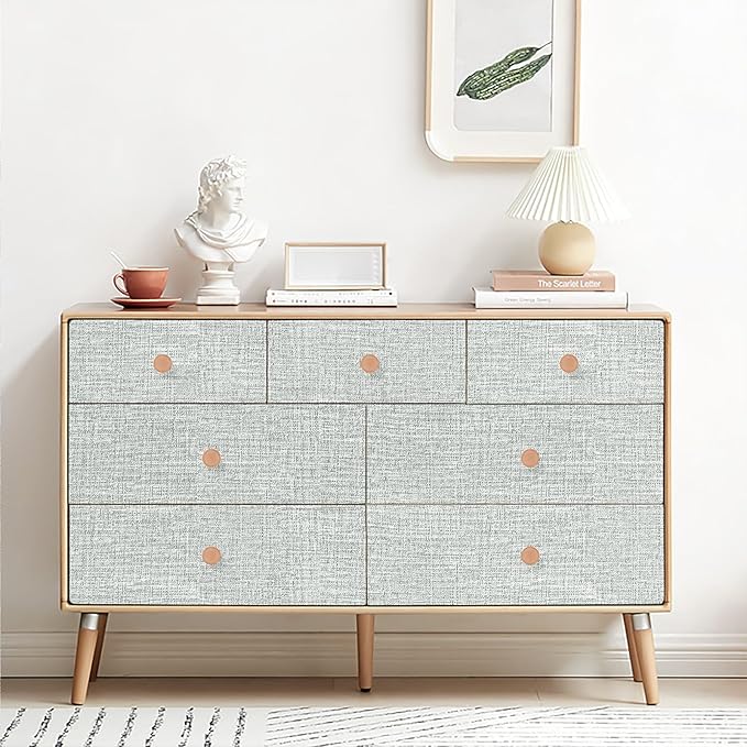 Amiya Grasscloth Grey Wallpaper Peel and Stick Faux Fabric Linen Contact Paper