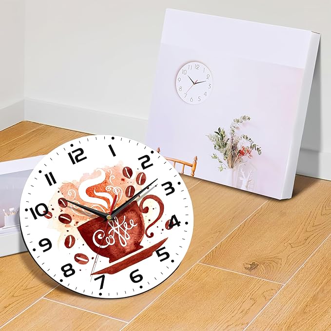 Watercolor Coffee Cup Wall Clock