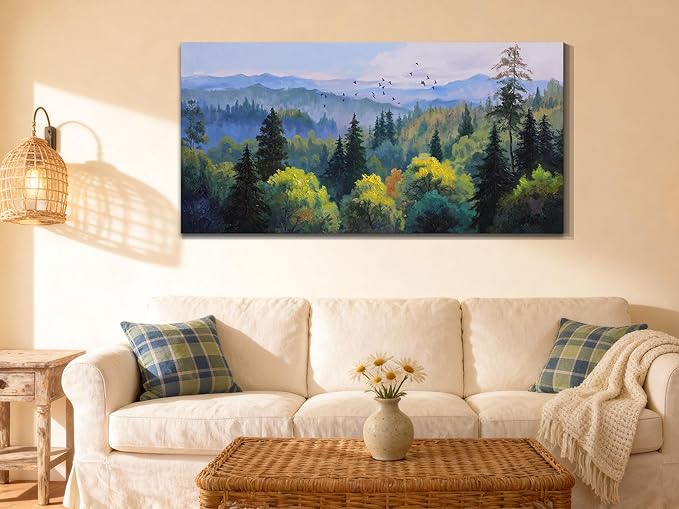 Ardemy Forest Landscape Canvas Painting 40"x20"