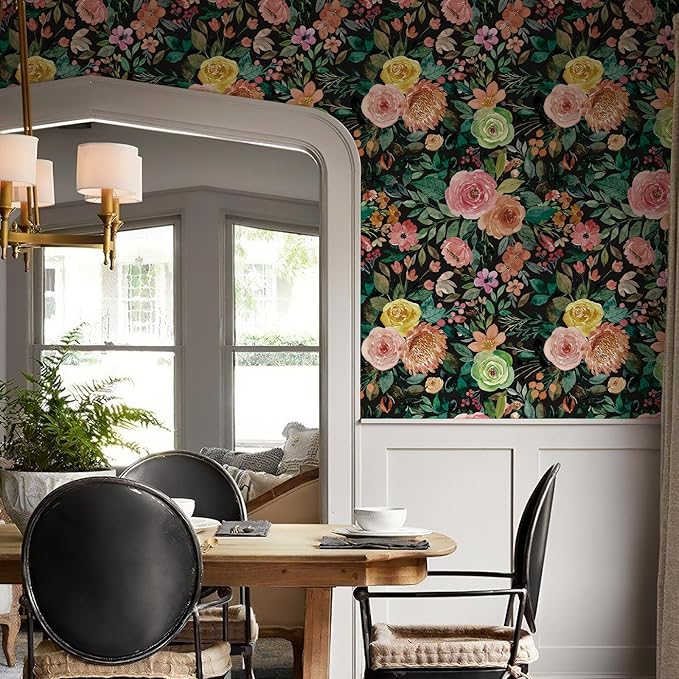 JiffDiff Floral Pattern Self-Adhesive Contact Paper, Oil and Water Resistant