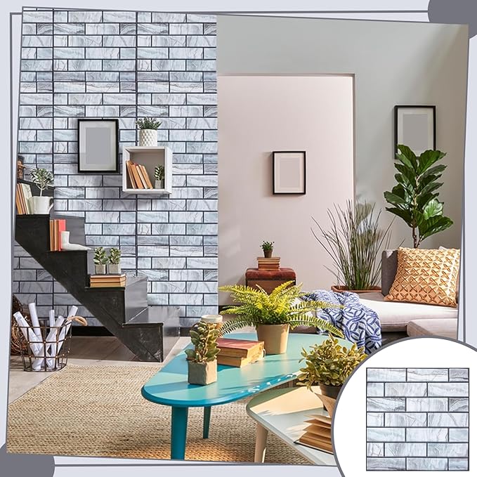 12PCS 3D Wall Panels Peel and Stick Foam Faux Brick Wall Panels, Self-Adhesive