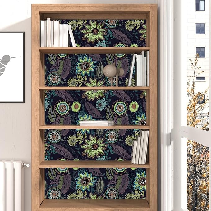 Vintage Boho Wallpaper Peel and Stick, Gothic Floral Contact Paper, Retro