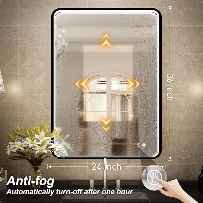 36x24 Inch LED Bathroom Mirror